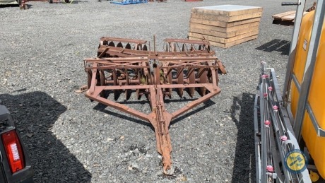Reps of J McNeill Deceased - double disc trail harrow with jack and old wheels