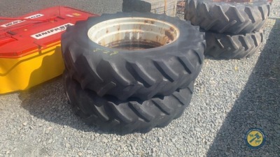 2 x Goodyear Radial tyres on Ford rims 16-9-R38