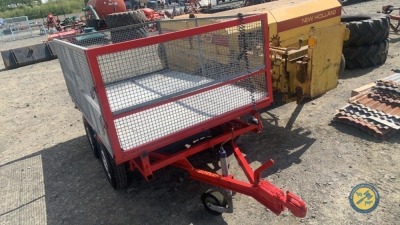 8x5ft flat bed twin axel trailer with sides