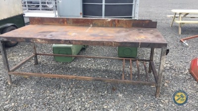 8" steel working table