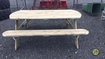 Approx 7ft tanalised timber picnic table