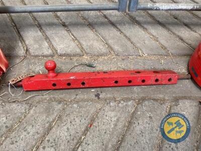 Ball hitch on drawbar