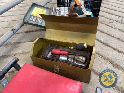 Metal tool box & contents
