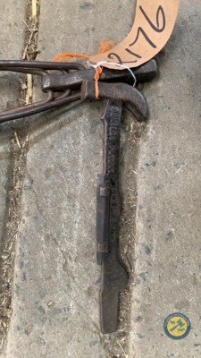 Wire strainer antique with hammer and shoe lath