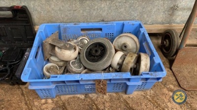 Box lot of trolley wheels