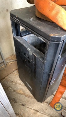 Large steel bin with door & liner, litter bin