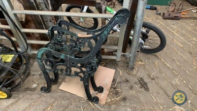 Old cast iron summer seat ends