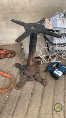 Cast iron table base heavy