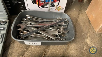 Tray of big spanners