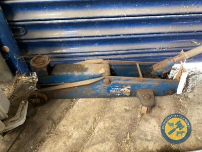 Small blue trolley jack