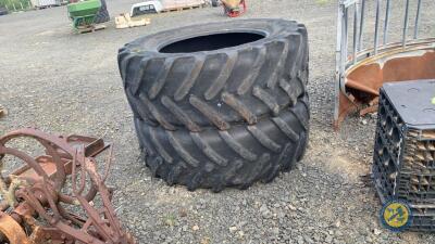 2 x Michelin rear tractor tyres 600-65-38