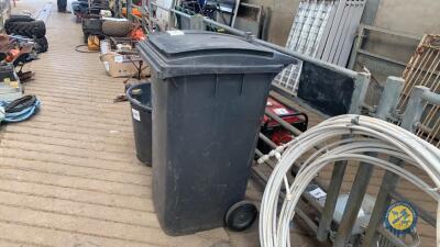 Black wheelie bin