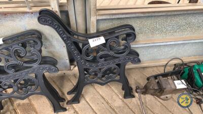 2 x cast iron seat ends