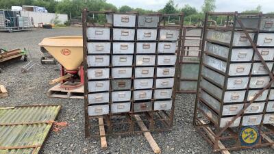 Steel frame with drawers