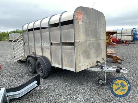 12x5'9" sheep trailer with decks, new brakes & lights, twin axle, jockey wheel, tyres mudguards & hitch