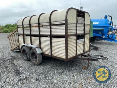 12x6 Hamilton with sheep decks 3 new tyres, lock & hitch twin axle trailer