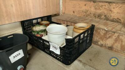Basket of various sizes of jars antique