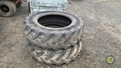 16.9-34 tyres with tubes holding air 100%, 2 rear tractor tyrse, Goodyear