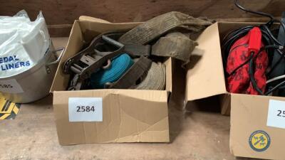 Box lot of slings & ratchet straps