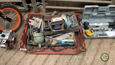 Box lot - box plane, vintage blow lamp