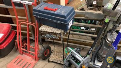 Box and battery charger & wicker work table