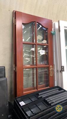 2 x brown wooden doors