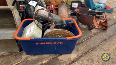Box lot of sprayers & hacksaw
