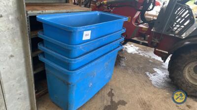 4 x blue tubes with wheels