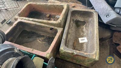 3 x brown planters