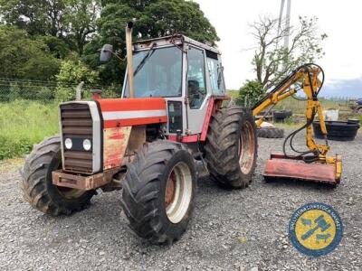 Massey Ferguson 698 + Bamford hedge cutter sold as a pair