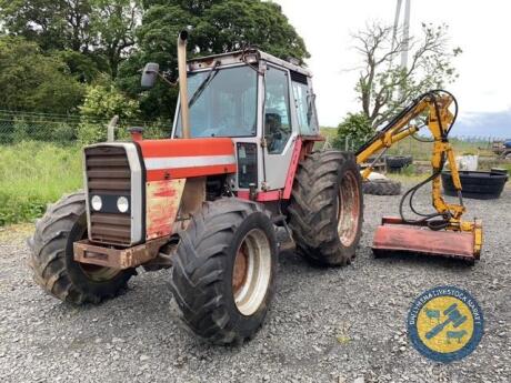 Massey Ferguson 698 + Bamford hedge cutter sold as a pair