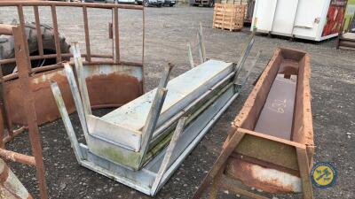 Galvanised cattle feeders, 1 double & 2 single