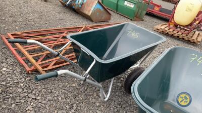 160L twin wheel barrow