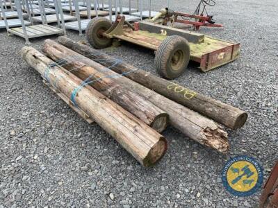 4 x electric poles various lengths & thickness