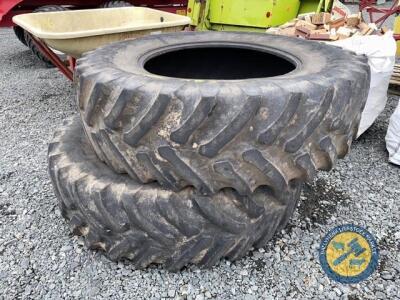 2 x tractor tyres 20.8-38 30% grip