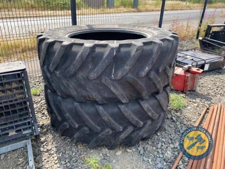 2 x Michelin rear tractor tyres 600-65-38