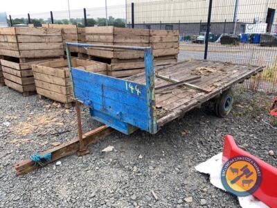 Flat tractor trailer for hay etc