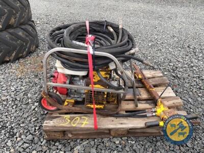 Hydraulic power pack with hose & breaker