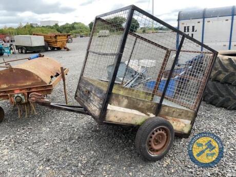 Car trailer with mesh sides & gate