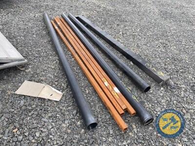 4 x 2x2" box iron and 4x4" steel gate post, 5 legnths of plastic ducting