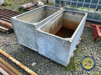 2 x galvanised 100gln water tanks