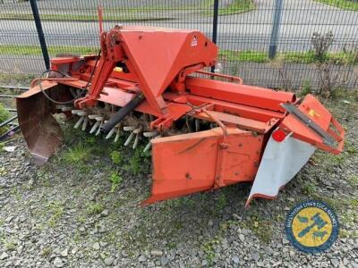 Kuhn 9ft front mounted mower conditioner on a frame with shaft