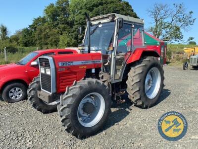 Massey Ferguson 390T tractor 40K Highline, 6,800hrs, no taxbook, key, noise in clutch but drives well