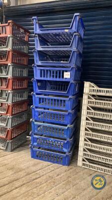 10 x blue crates heavy duty