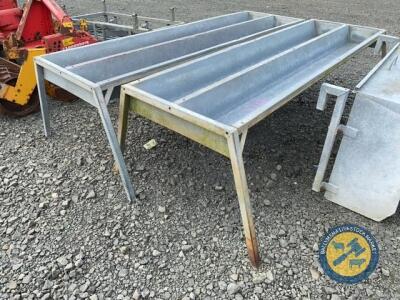 2 x double cattle feed troughs