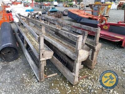 4 x wooden sheep feed barriers