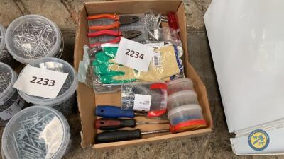 Box lot of gloves etc