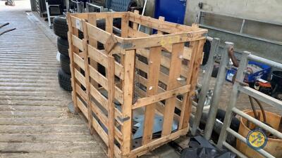 Crate with plough parts