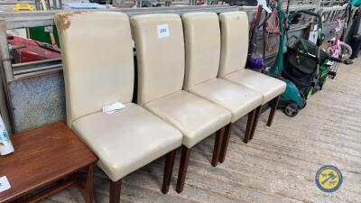 4 Cream leather Chairs