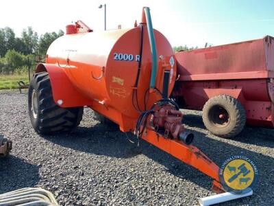 Abbey 2000gln slurry tanker oversize wheels top fill recon lid no shaft